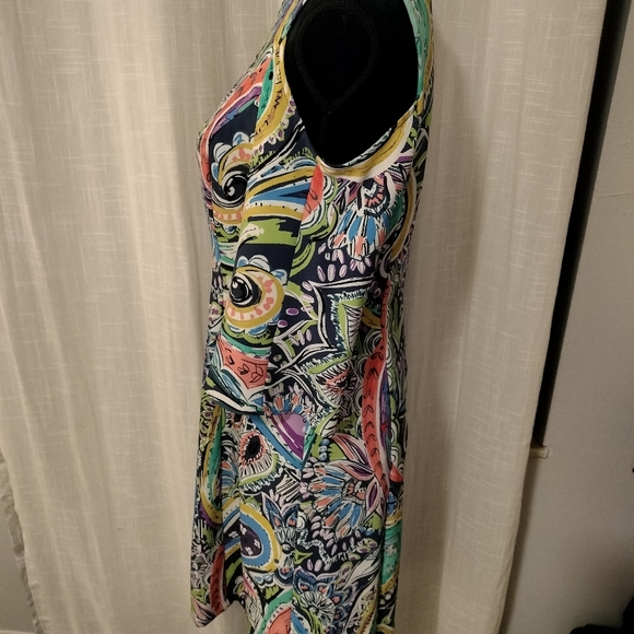Nicole Miller Cold Cut Out Shoulder Multicolor Dress Size 6 - Picture 5 of 8